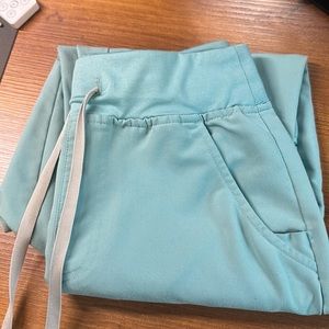 FIGS XS Petite Sea Glass Zamora High Waisted Scrub Pants